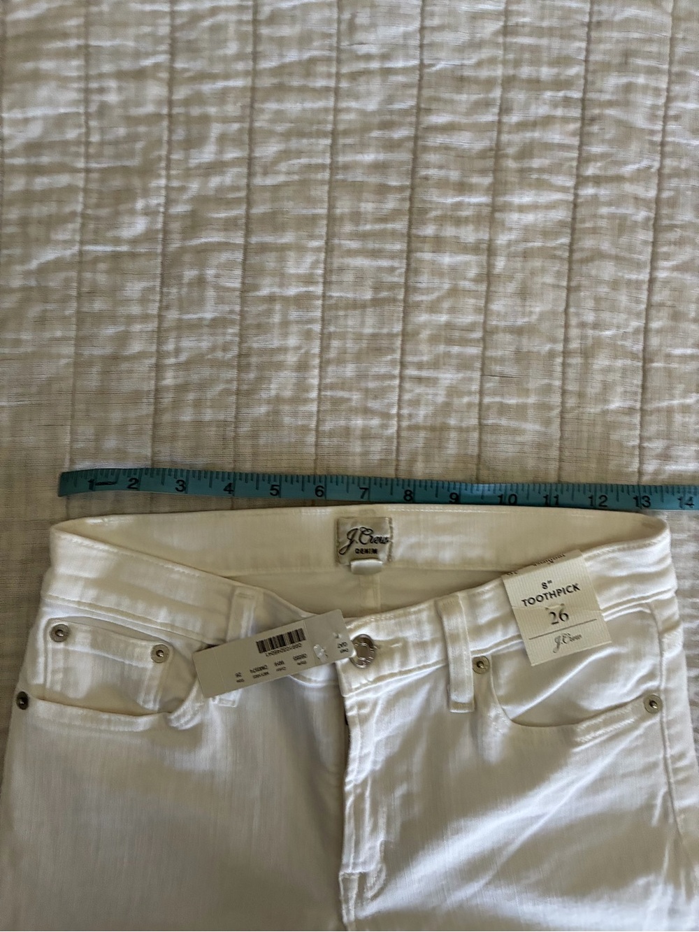 JCrew 8 inch Toothpich white denim jeans - Picture 3 of 8